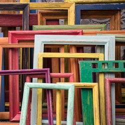 Picture frames in a variety of colours